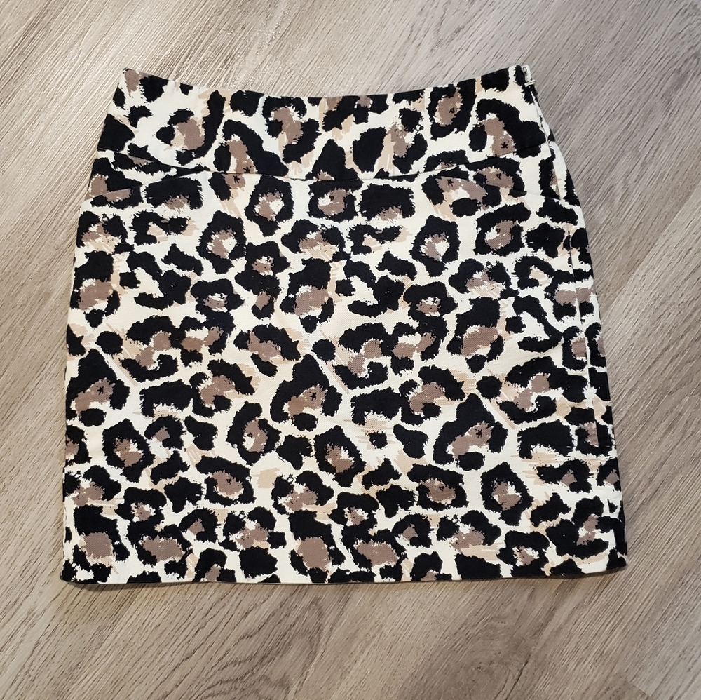 Loft leopard print skirt